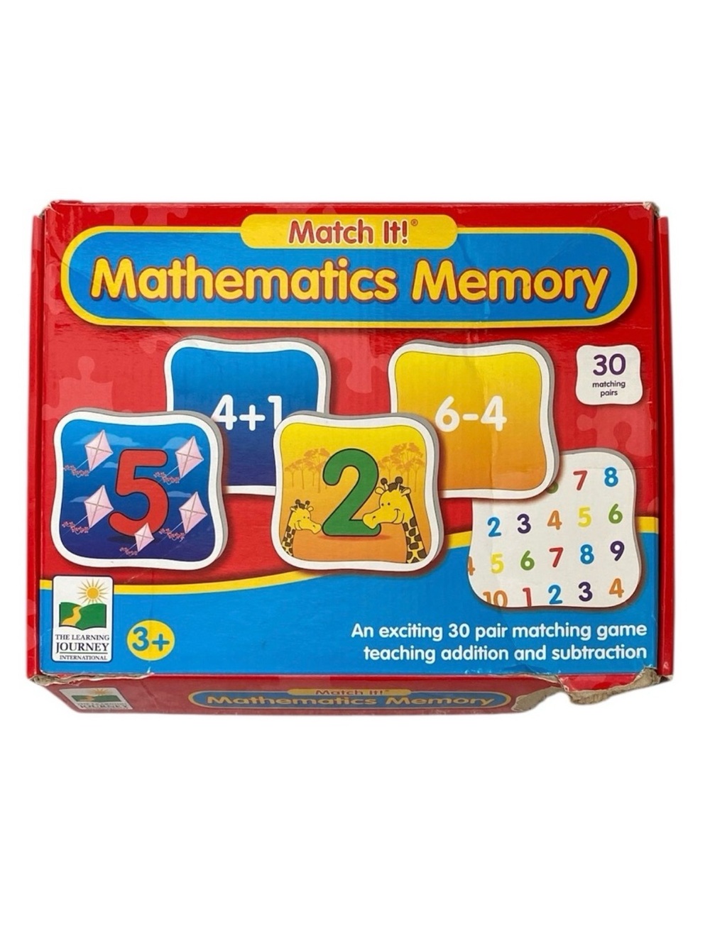 Match It! Mathematics Memory Game in Red Blue Yellow Size OS